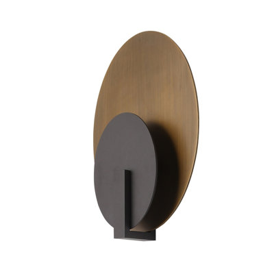 Avenue Outdoor 17"h Oval 3-cct Led Wall Sconce In Dark Bronze/dark Gold