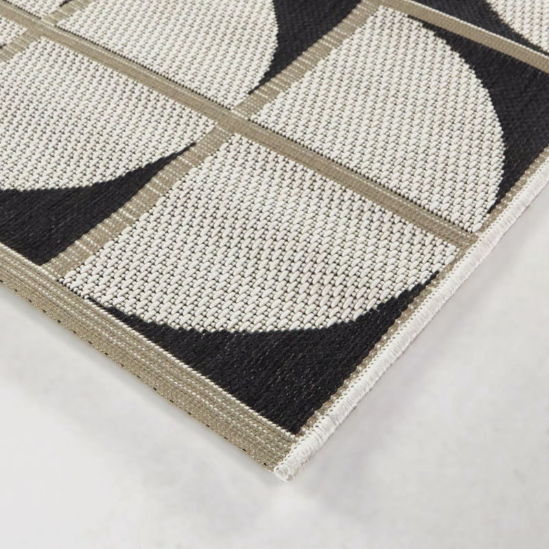 Tapis intérieur / extérieur gris anthracite Fadila, Rectangle 5 pi 3 po x 7 pi