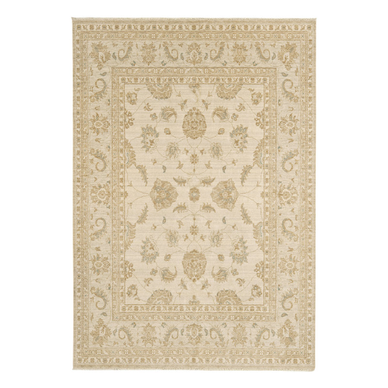 Ferrero Ziegler Wool Beige Rug, Rectangle 130 x 190cm