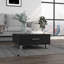 Table basse, un tiroir, quatre pieds, noir