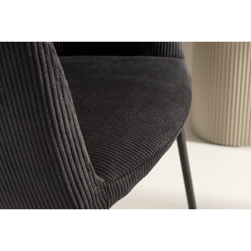 Guion 47cm H Polyester Upholstered Armchair, Black