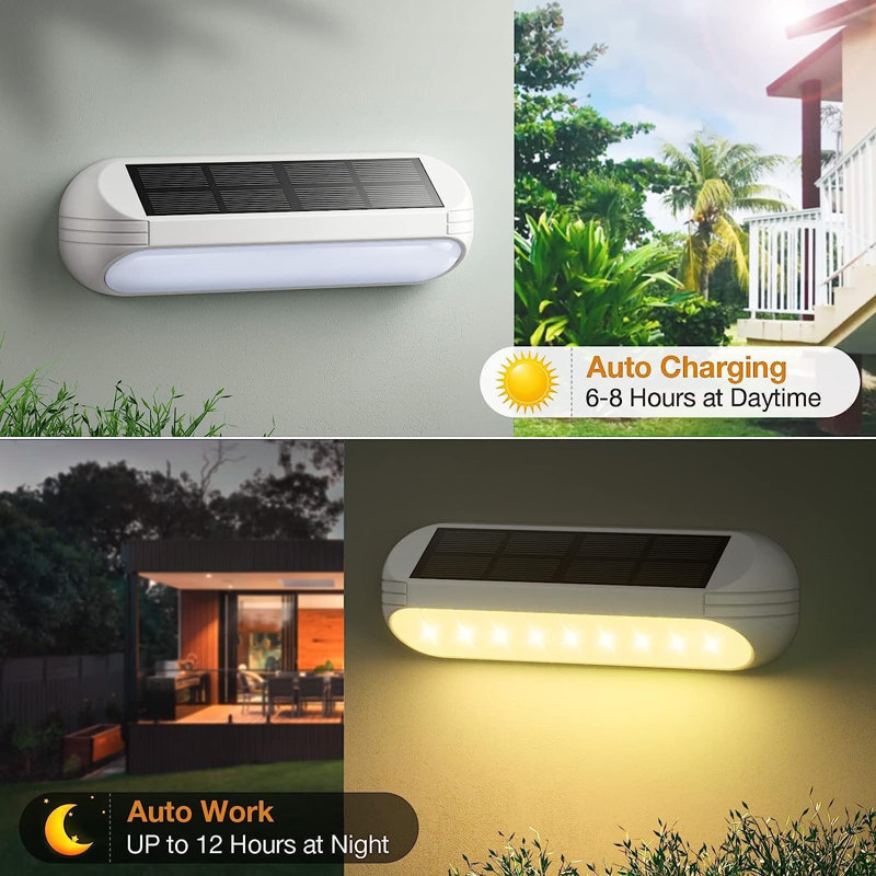 Matte Black Solar Powered Integrated LED Step Light Kit, White