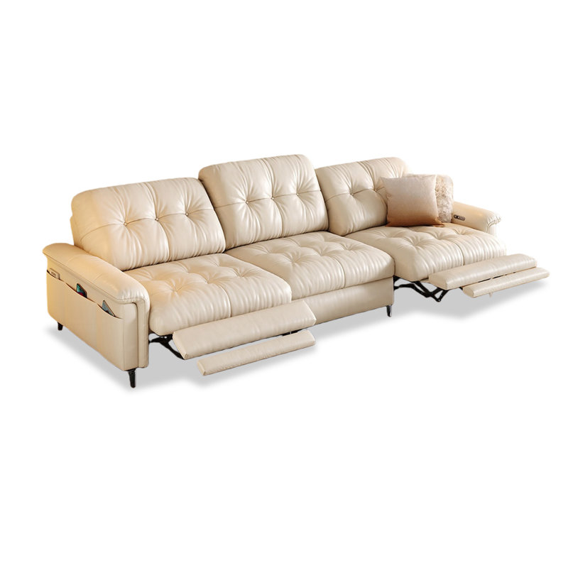 Coussin de canapé modulaire en cuir blanc, Blanc