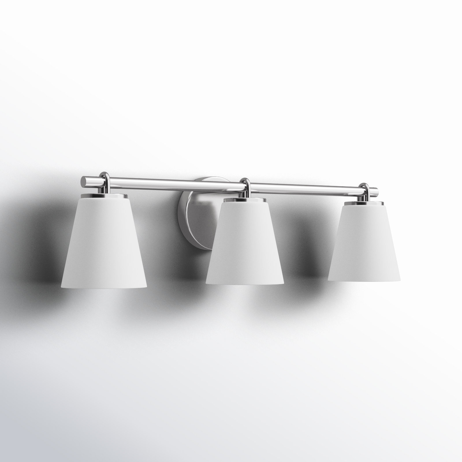 Kenn 3 Light Frosted Dimmable Vanity Light, Brushed Nickel