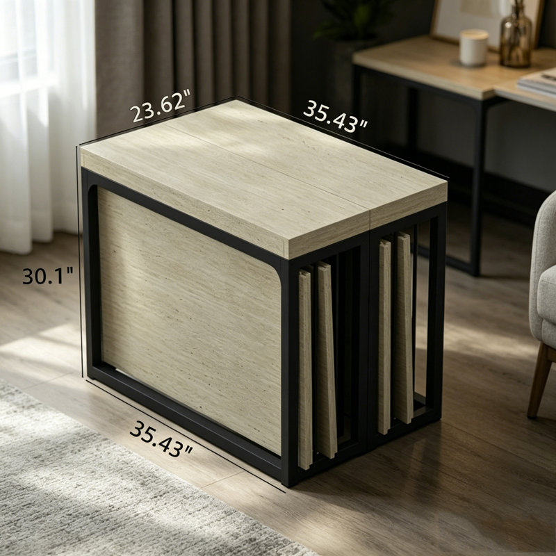 Table de salle à manger extensible Modern, Ancient White