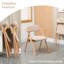 Chaises pliantes avec accoudoirs, ensemble de 2 chaises de salle à manger pliables empilables en bois avec sièges rembourrés, kaki-126100116