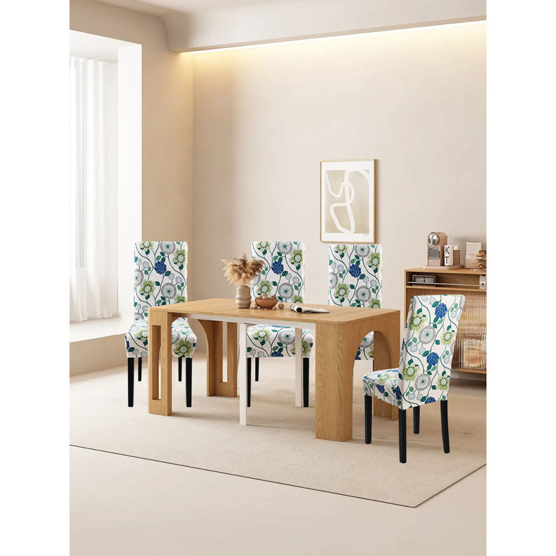 Housses de chaises de salle à manger, ensemble de 6, motif floral