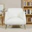 Élégant fauteuil d'appoint à pattes dorées avec boucle blanche - Glamour hollywoodien de qualité supérieure-2057131598