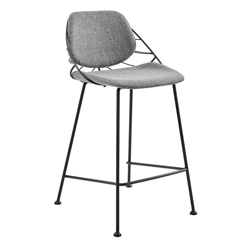 Tabouret de bar et de comptoir Bevers, Gris clair, Tabouret de bar (siège de 29,73 po de hauteur)