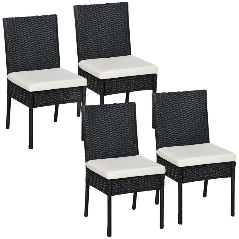 Chaise de salle à manger - l 17,25 po x P 22,75 po x H 34,75 po - acier - 4 pièces - noir, Noir