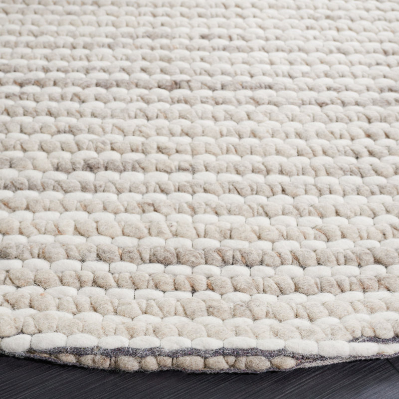 Wynne Hand Woven Wool Striped Rug, Round 6'