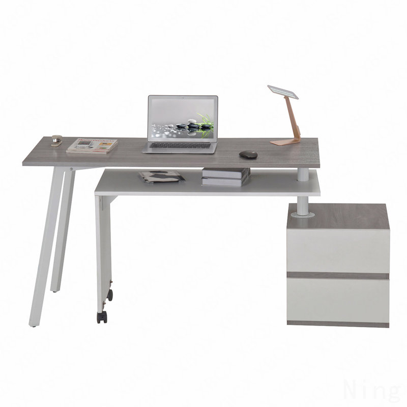 Rotating Multi-Positional Modern Desk, Grey