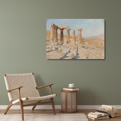 "Temple of Apollo and Mount Parnassus in Corinth. from the Journey to Greece" by  Jan Ciaglinski - Gallery Wrap Canvas Wall Art