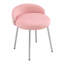 Chaise de coiffeuse avec tabouret d'appoint à dossier bas pour salle de bain et salon, velours, rose-1164847274