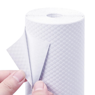 Revêtement pour tablette d'armoire pelez et collez: papier autocollant blanc - doublures de tiroirs antidérapantes antidérapantes de 15,7 po x 24 pi - facile à couper, amovible, doublure de placard pour tablettes de garde-manger, comptoirs
