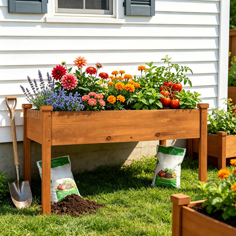 Solid Wood Raised Garden Bed