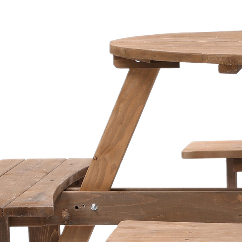 Avalia 8 - Person Wood Patio Dining Set with Round Table