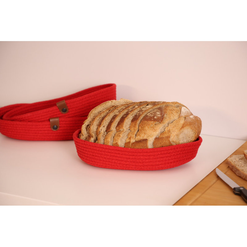 Latitude Run Cotton Decorative Basket, Red