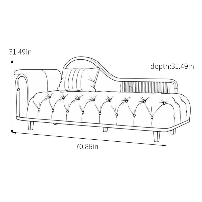 Chaise longue en similicuir de luxe, Orienté à gauche (vu de face)