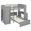 Lit mezzanine simple avec lit autonome, tablettes, bureau et garde-robe - gris