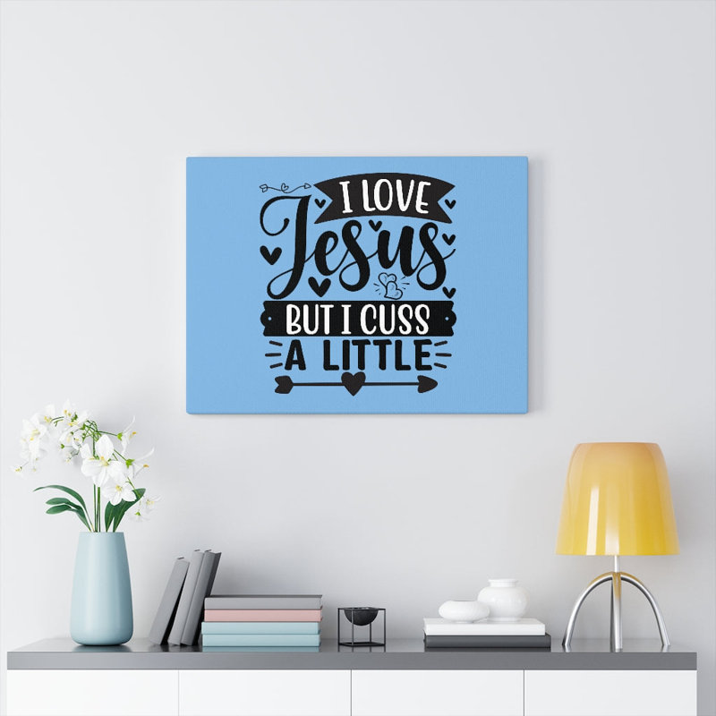 I Love Jesus Arrow Heart - Wrapped Canvas Print, 61cm H x 76cm W