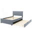 Lit plateforme double en velours avec lit gigogne-1502769889