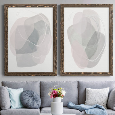 River Jewels I - ensemble de 2 peintures sur toile encadrées