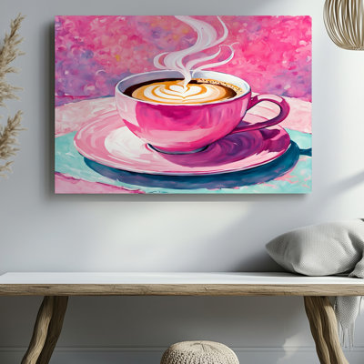 Impression sur toile rose pour café, café au lait, café au lait, café, café, café, café, café
