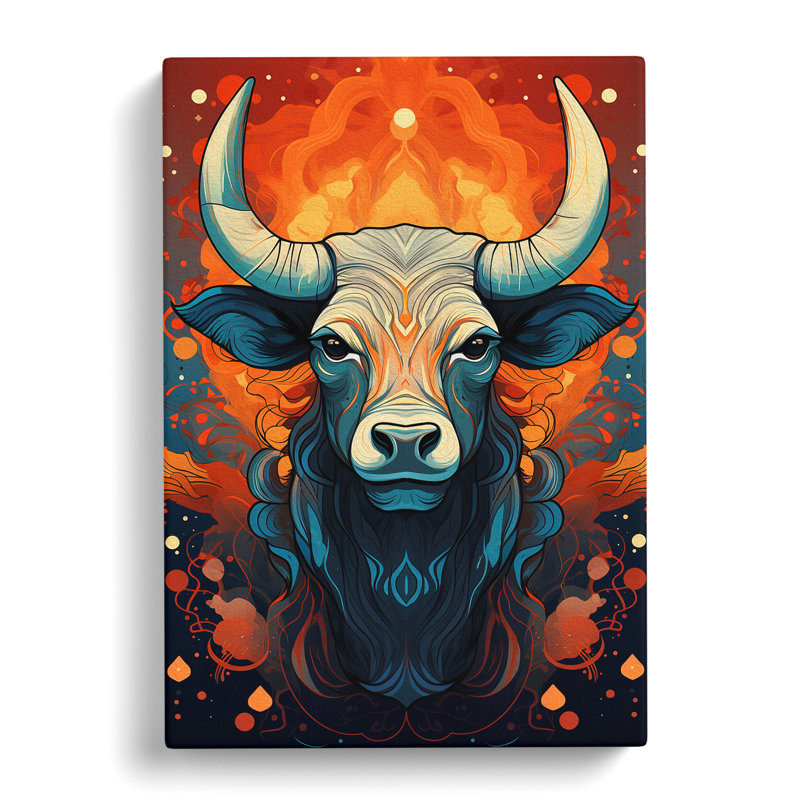 Taurus Zodiac Colour Field No.2 - Wrapped Canvas, 60cm H x 40cm W x 3cm D