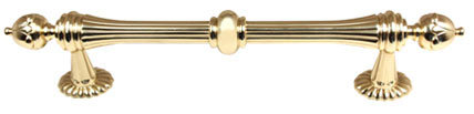 Poignée barre 6 po Ornate, Laiton poli