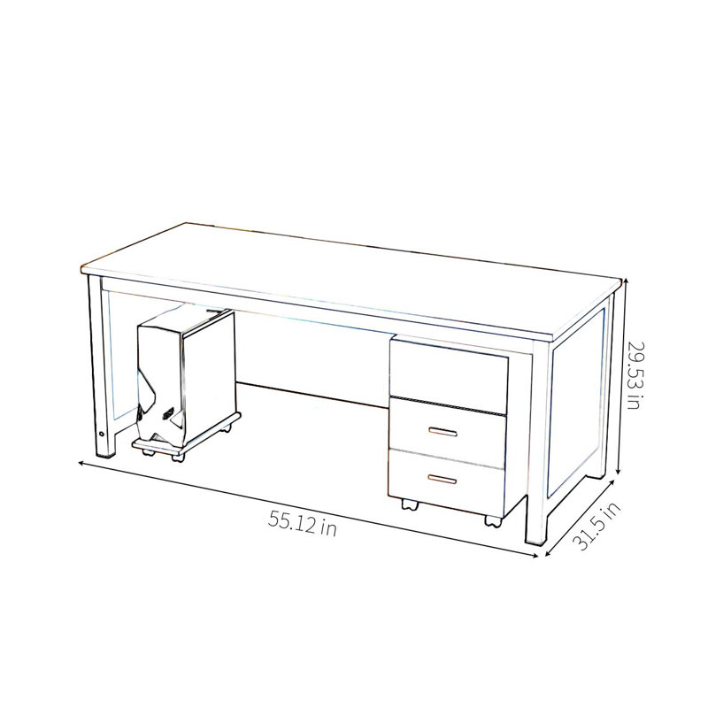 Metal Base Computer Desk