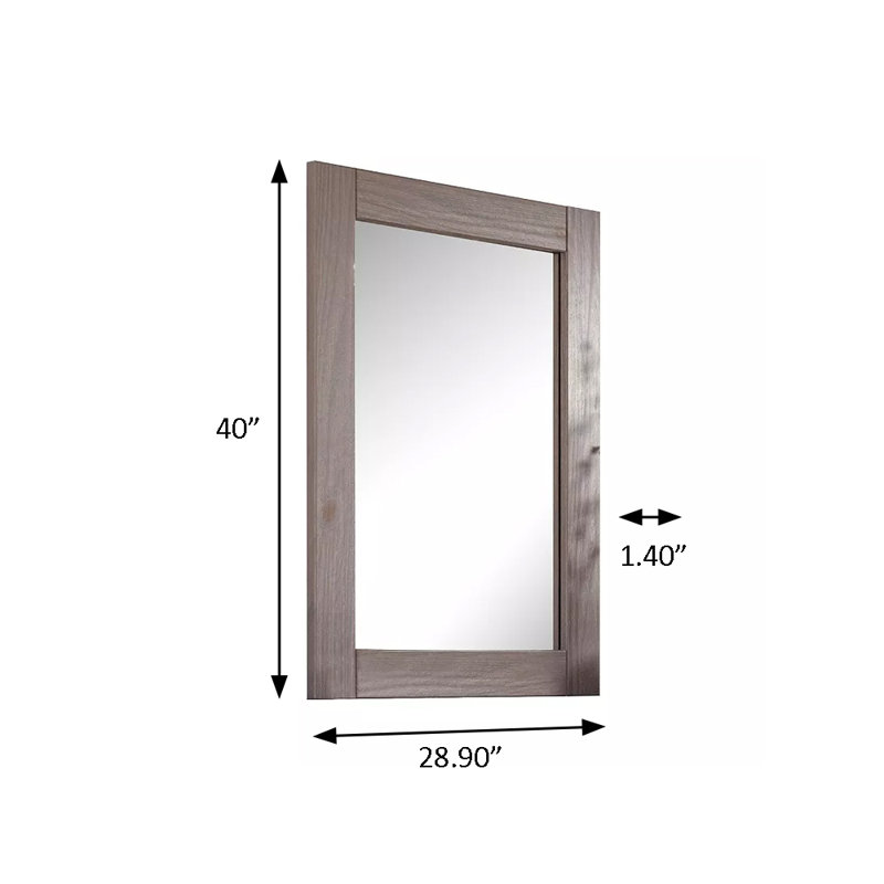 Miroir rustique 28,1 ", gris, Bois gris