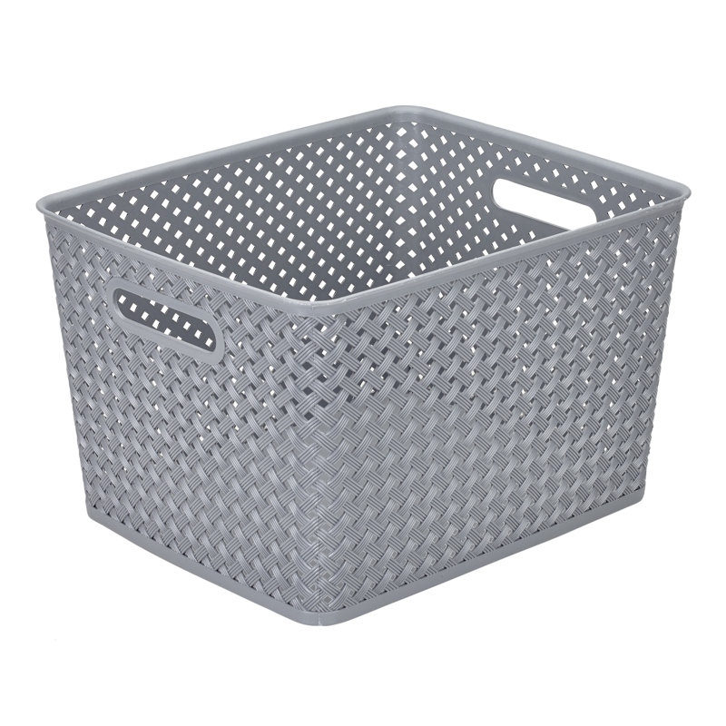 Panier en osier, H 8,66 po x l 11,42 po x p 13,78 po, Gris