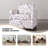 Modern Upholstered Floral Birds Square Swivel Armchair with Matel Base (Set of 2)-881606305