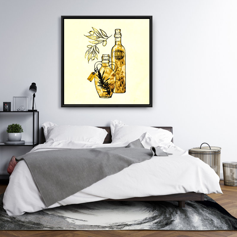 "Huile d'olive artisanale" sur toile, H 36 po x l 36 po x P 1,5 po