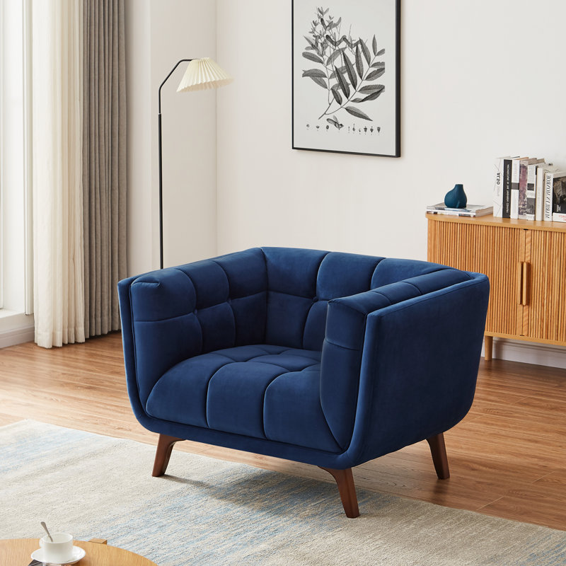 Cointon Upholstered Armchair, Blue Velvet