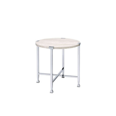 Wood Round End Table