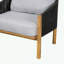 Fauteuil club d'extérieur en bois avec coussin-1028582228