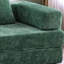 Canapé-lit à dossier en chenille vert foncé