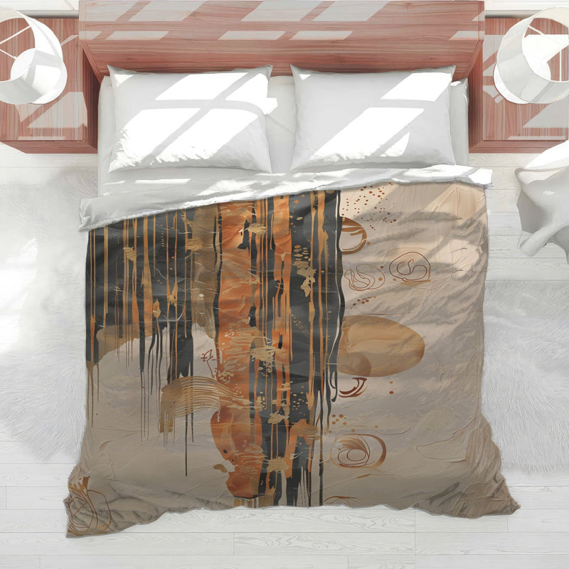 Textured Drip Abstract Comforter, Queen