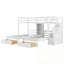 Lit superposé simple au-dessus de simple et simple avec tiroirs, escalier avec rangement et tablettes intégrées-830579954