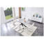 Ensemble de salle à manger contemporain 5 pièces avec table rectangulaire extensible et 4 chaises en similicuir, blanc