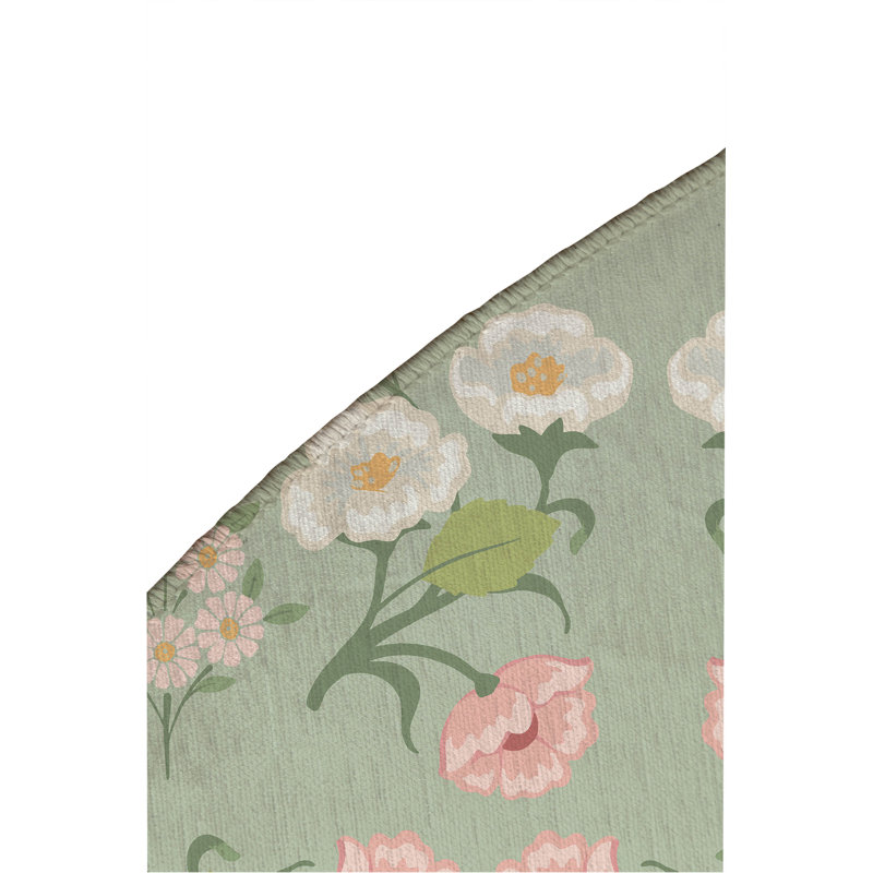 May Flowers Outdoor Rug, Round 5'