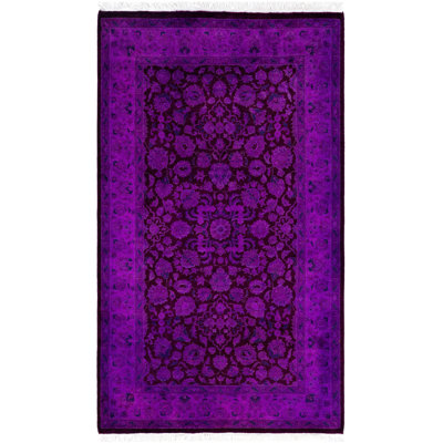 Overdyed One-of-a-Kind 3' 2" X 5' 4" Hand Knotted Area Rug