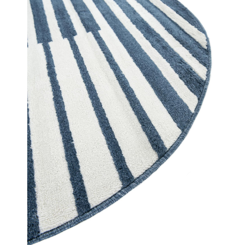Ivy Bronx Namsen Nathanyl Rug Blue, Round 7'10"