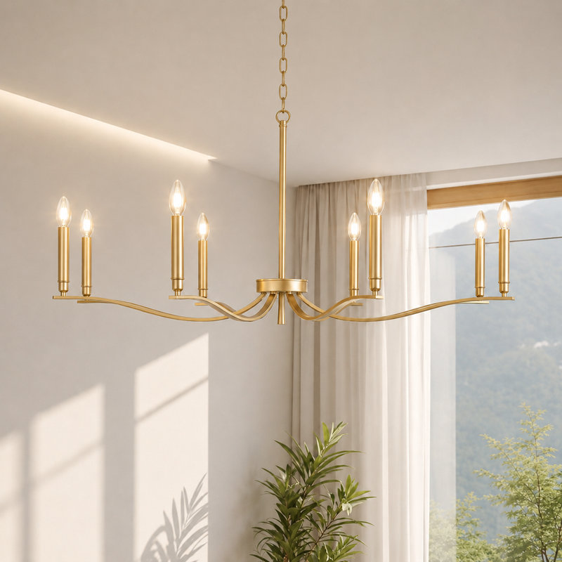43,7 po Lustre traditionnel à 8 lumières de style bougie