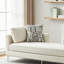 Banquette 77,5 po avec méridienne rembourrée en chenille et canapé-lit avec pieds en métal et 4 coussins décoratifs-130767759