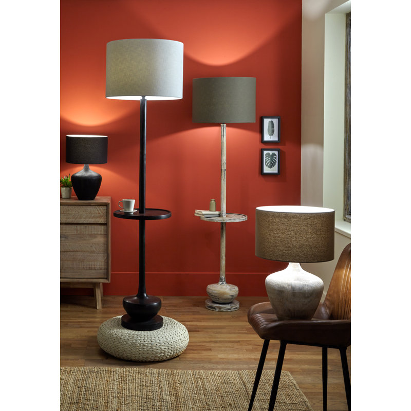 Minoa Solid Wood Lamp Base Lamp, White