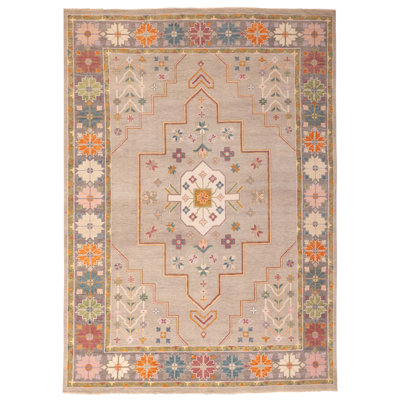 Tapis moderne gris Oushak 9 pi 11 po x 13 pi 10 po