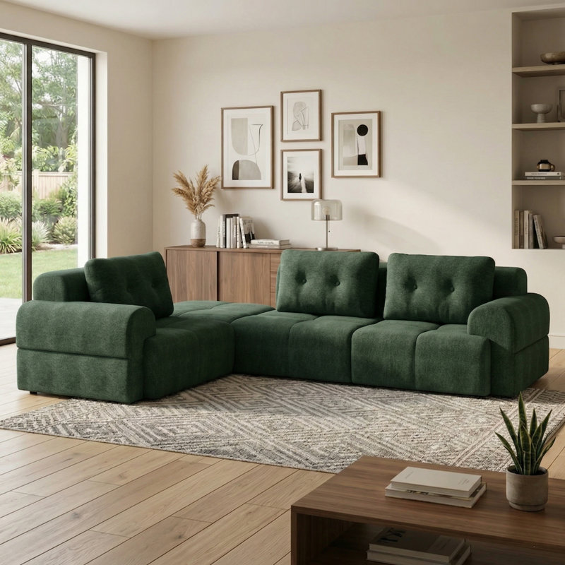 Canapé modulaire surdimensionné Boneless, Vert noirci